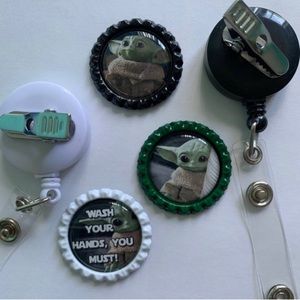 Baby Yoda or custom Reel ID badge Name Tag Holders